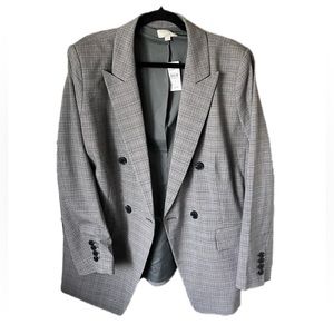LOFT NWT Women’s Size 16 Gray Plaid Blazer